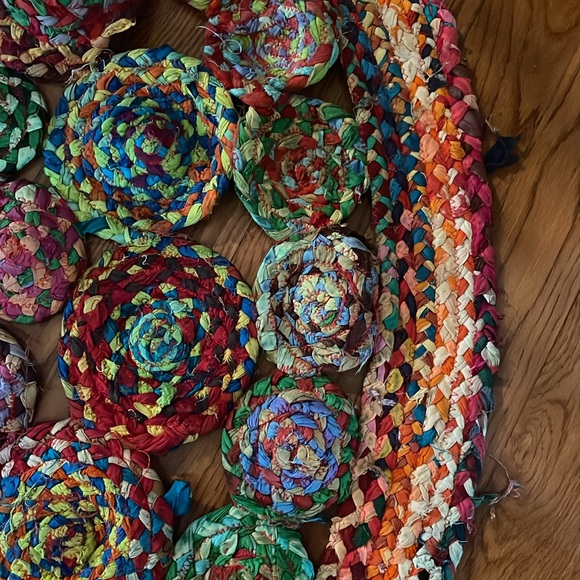 Large 47” Colorful Round Rag Rug - Good Condition - Picture 8 of 11